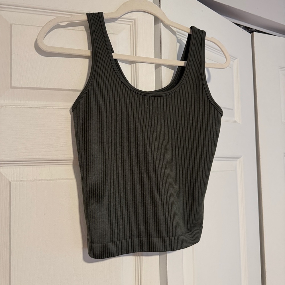 A New Day Black Fitted Crop Tank Top